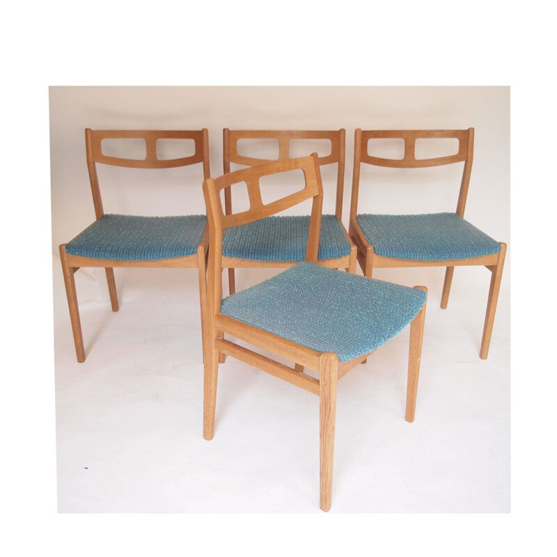 Ensemble de 4 chaises vintage en teck, Danemark 1960