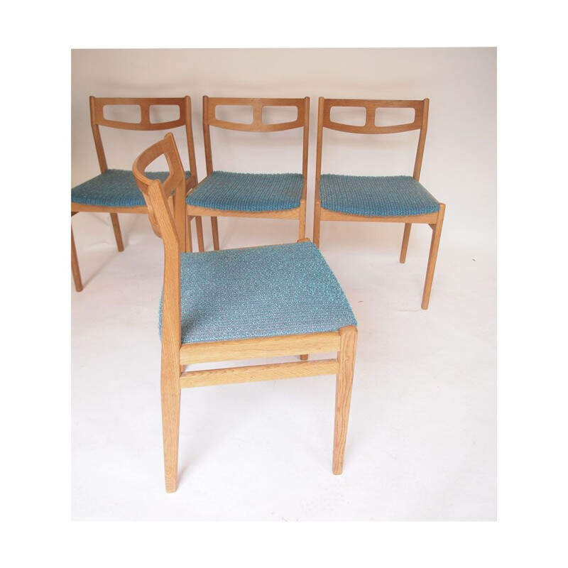 Ensemble de 4 chaises vintage en teck, Danemark 1960