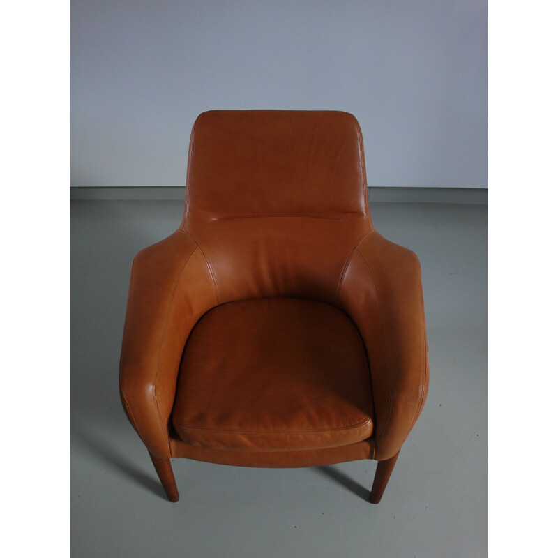 Bovenkamp armchair in leather and oak, Ib KOFOD-LARSEN - 1960s