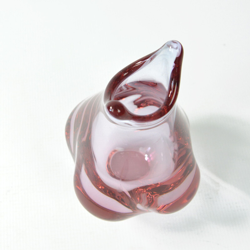 Vintage glass vase, Czechoslovakia 1960