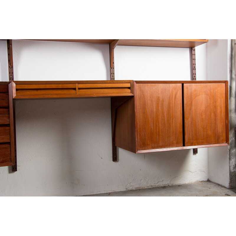Vintage Large danish modular shelf in teak by Poul Cadovius 1960s