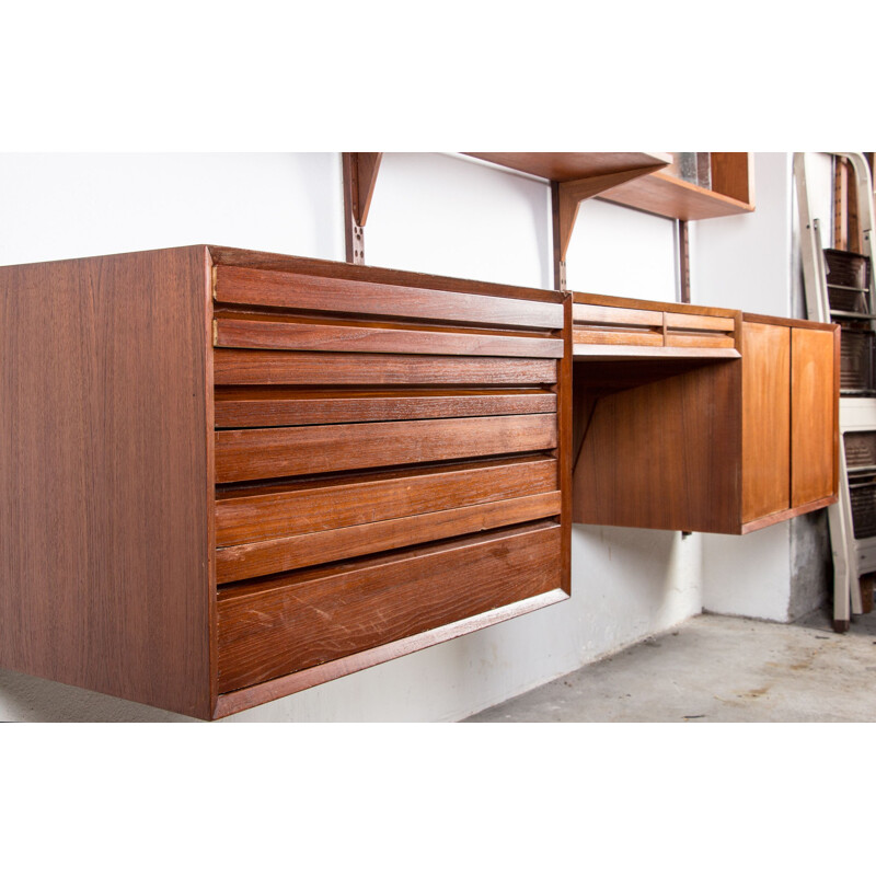Vintage Large danish modular shelf in teak by Poul Cadovius 1960s