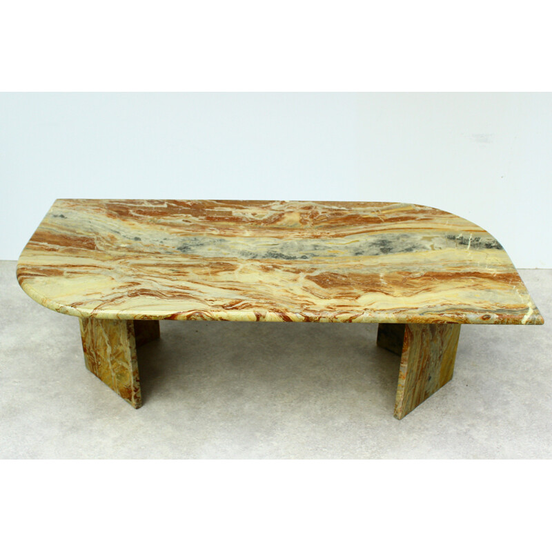Vintage Coffee table in marble multicolored Italy 1970s