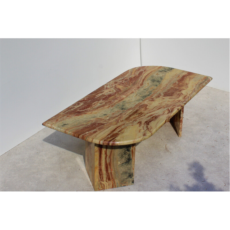 Vintage Coffee table in marble multicolored Italy 1970s