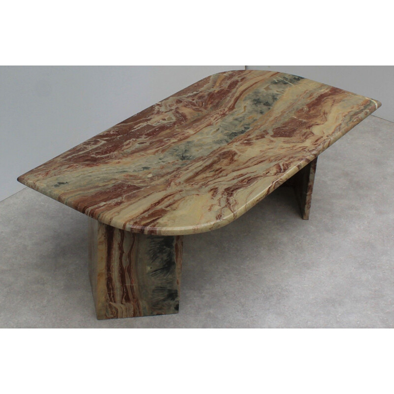 Vintage Coffee table in marble multicolored Italy 1970s