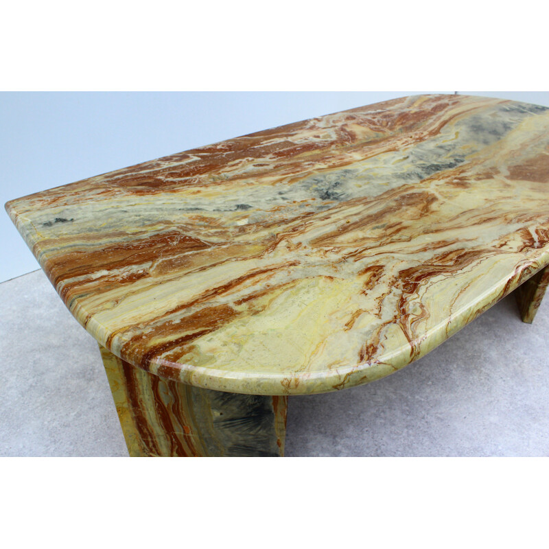 Vintage Coffee table in marble multicolored Italy 1970s