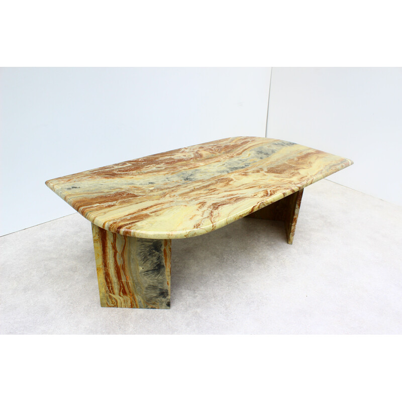 Vintage Coffee table in marble multicolored Italy 1970s