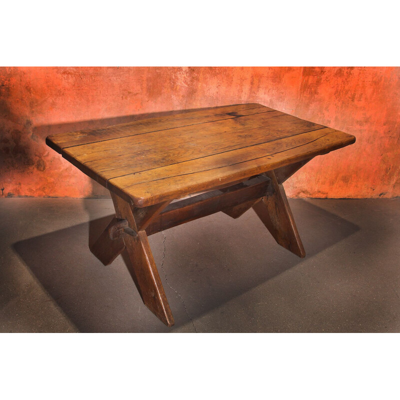 Set of vintage table  monastery  in solid oak