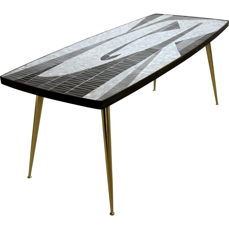 Mesa de café em mosaico escultural moderno Vintage de Berthold Muller, 1960