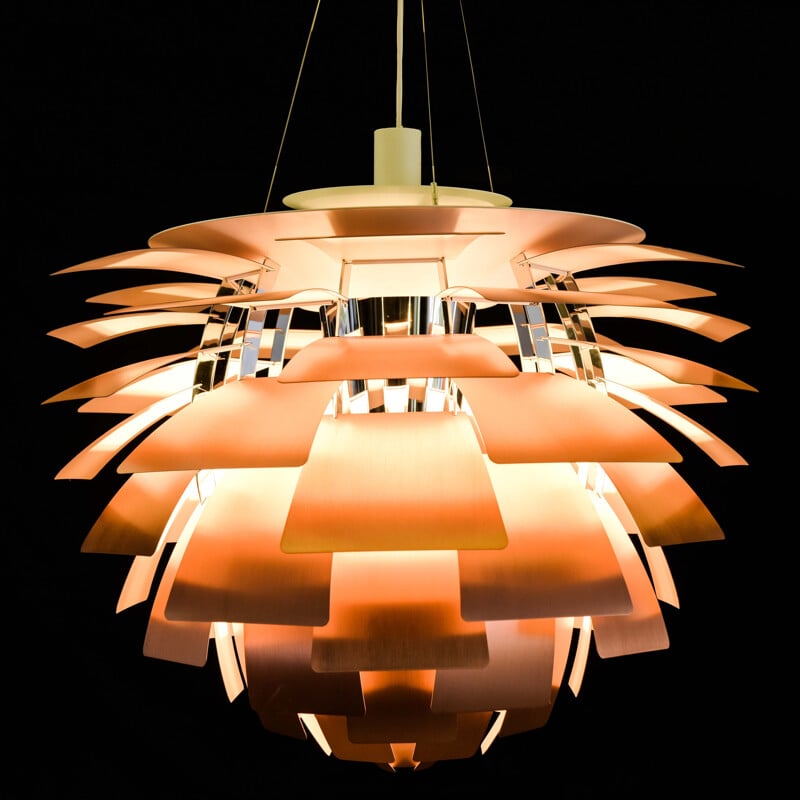 Lampe vintage en cuivre par Poul Henningsen 1958