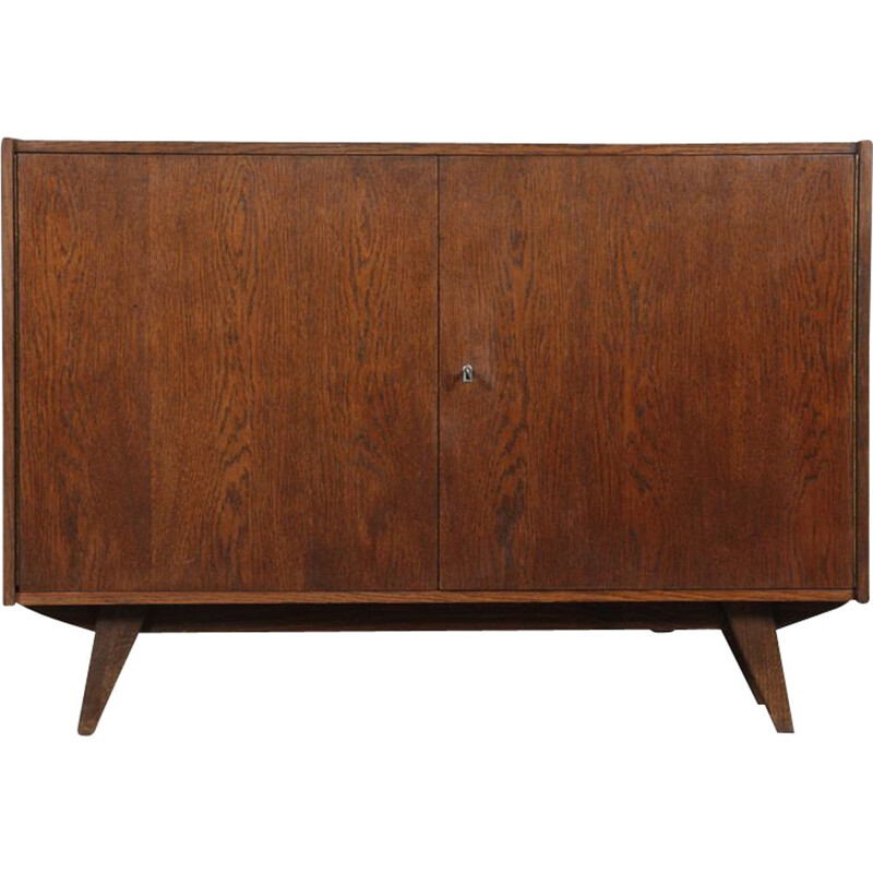 Vintage dark oak storage unit by Jiri Jiroutek 1960s