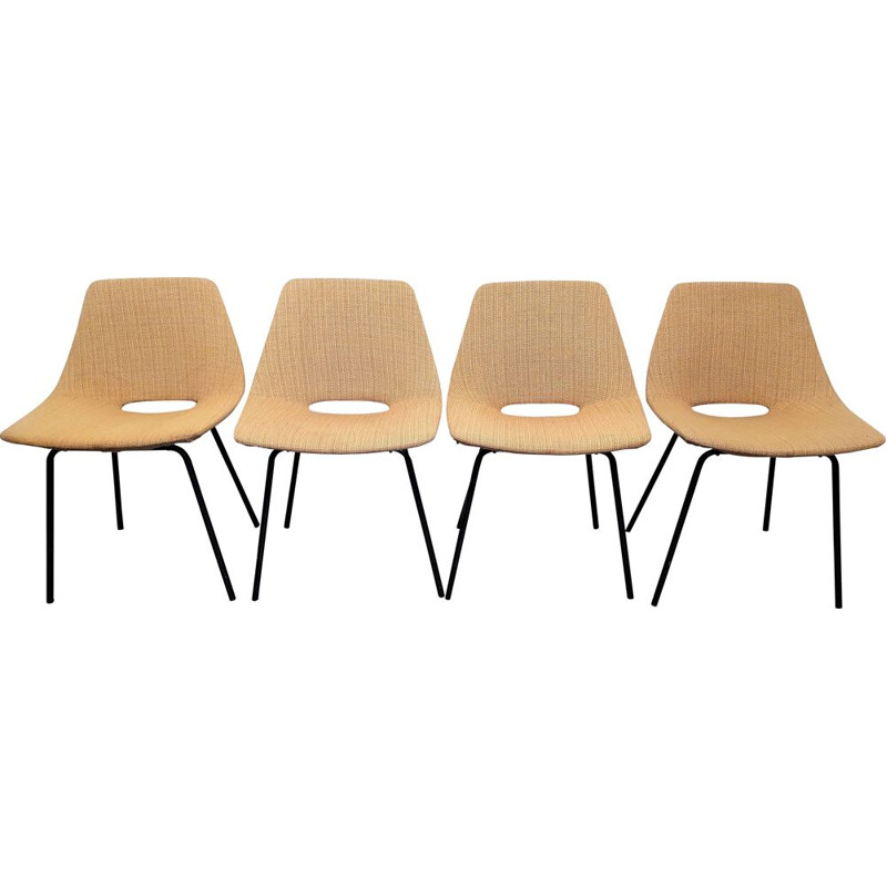 Set of 4 vintage chairs by Pierre Guariche 1955s