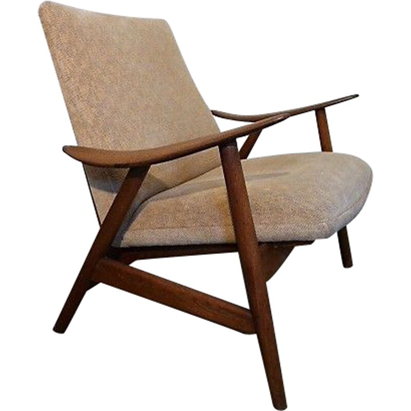 Scandinavische massief teakhouten fauteuil Denemarken 1950