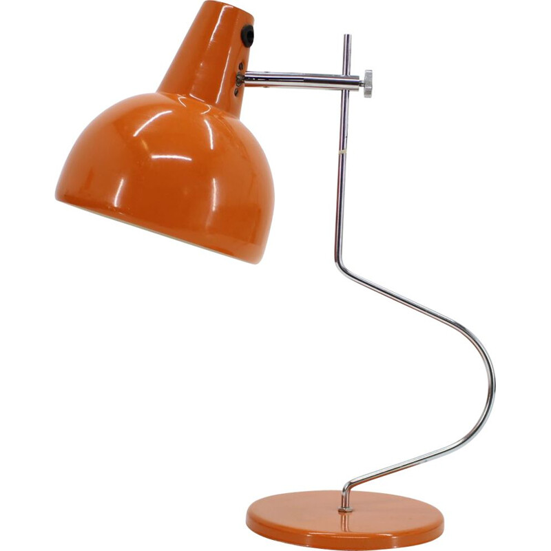 Vintage orange desk lamp Josef Hurka Czechoslovakia 1960s