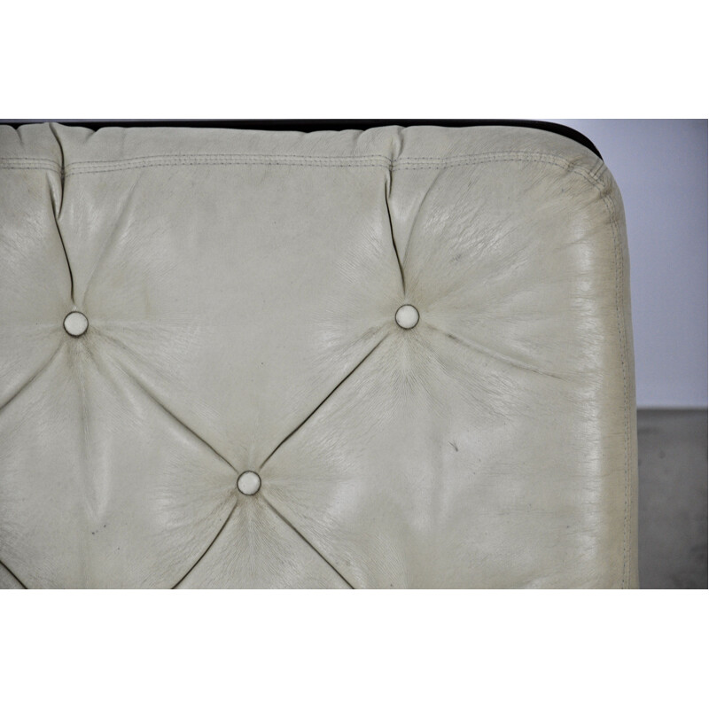 Vintage chair glass and leather lounge  1960s