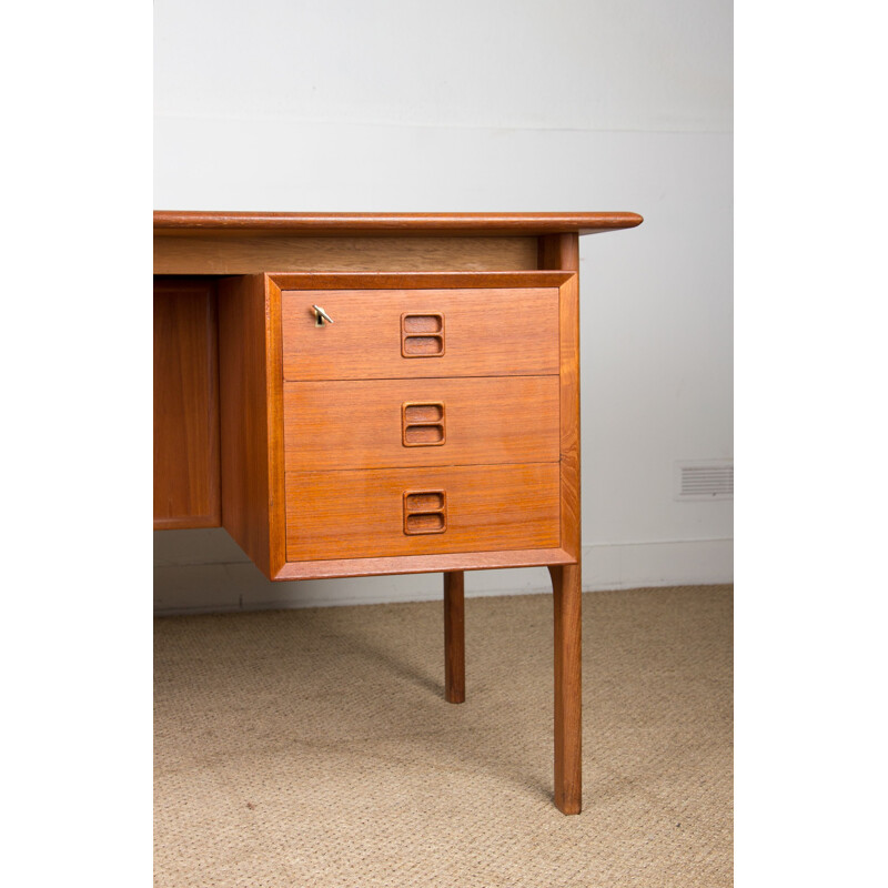 Vintage double sided teak desk by Arne Vodder Denmark 1960s