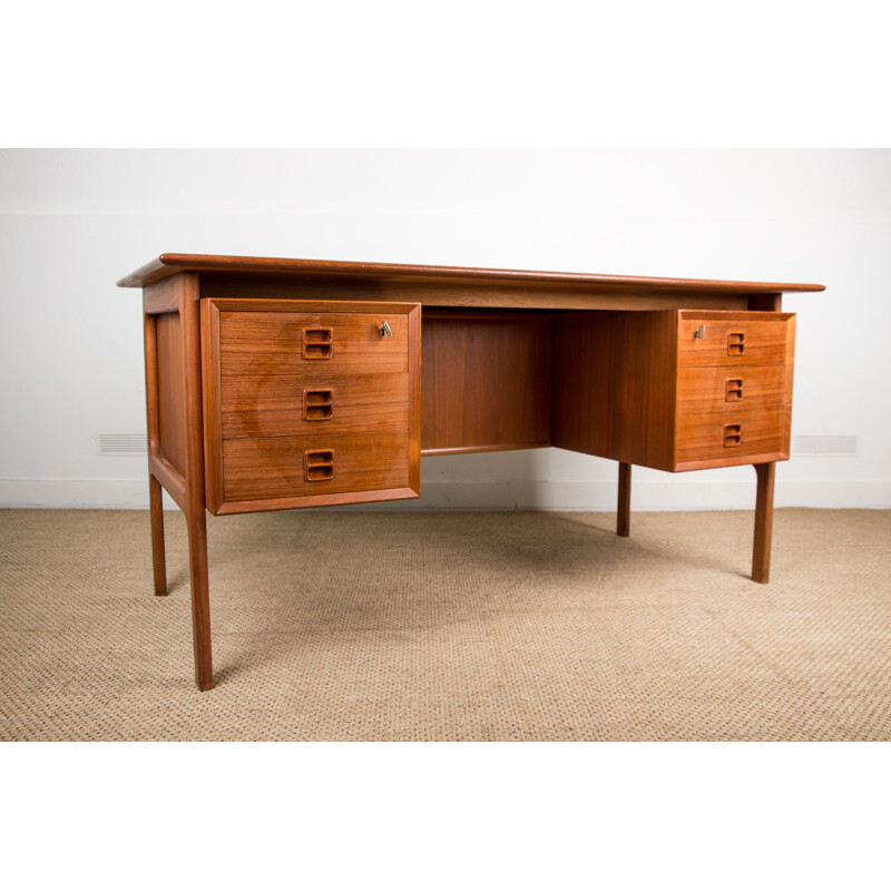 Vintage double sided teak desk by Arne Vodder Denmark 1960s