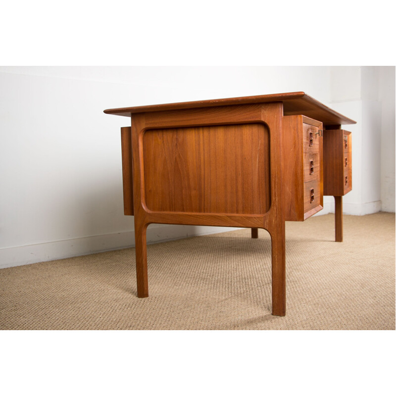 Vintage double sided teak desk by Arne Vodder Denmark 1960s