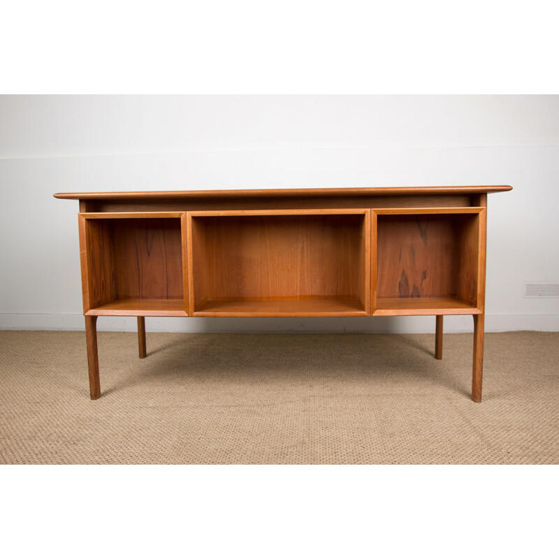 Vintage double sided teak desk by Arne Vodder Denmark 1960s