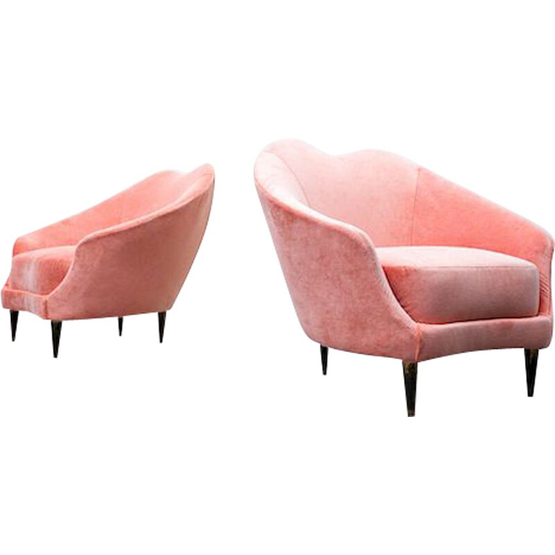 Pair of vintage armchairs Federico Munari 1950s