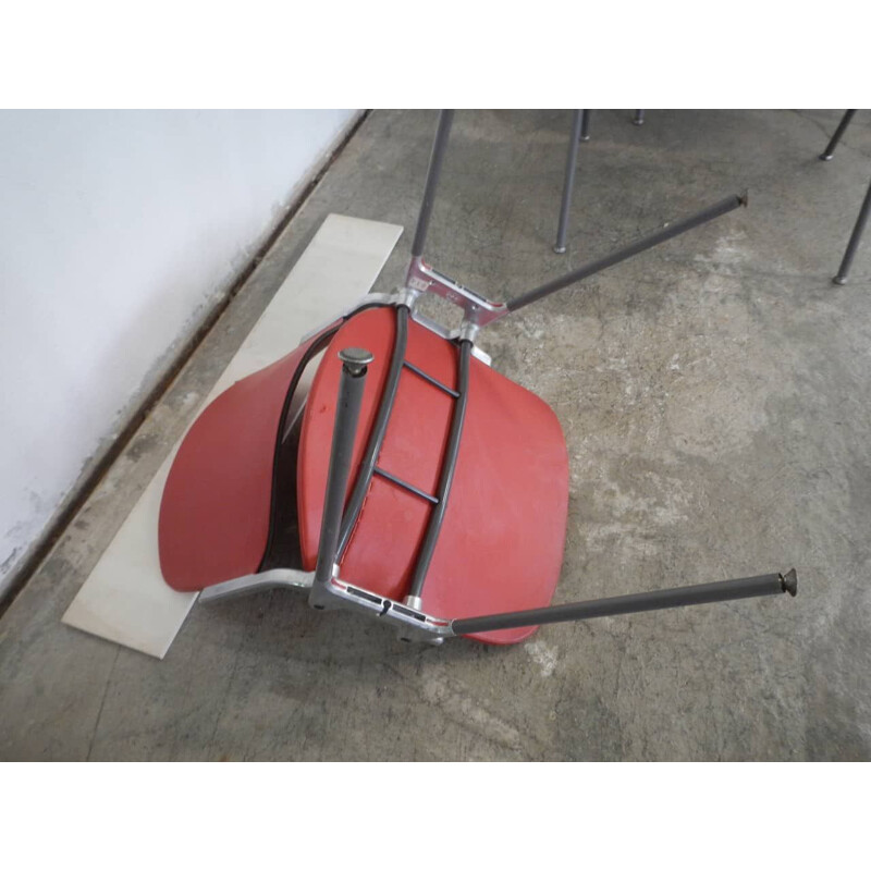 Conjunto de 4 cadeiras de escritório vintage de Giancarlo Pirelli para Anonima CastelliItaly