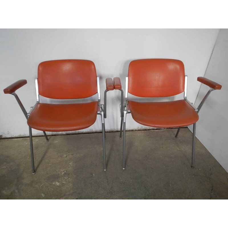 Pair of vintage office chairs by Giancarlo Piretti for Anonima Castelli Italy