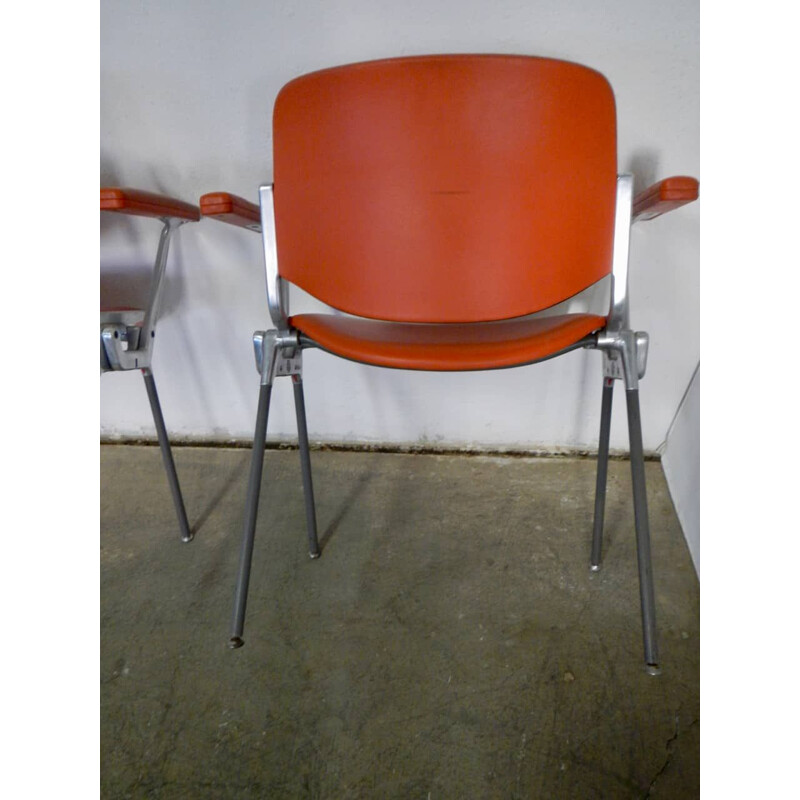 Paire de chaises de bureau vintage par Giancarlo Piretti pour Anonima Castelli Italie