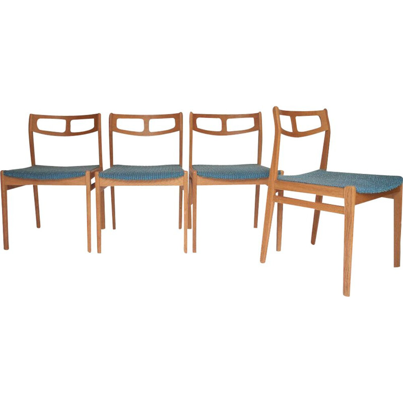 Ensemble de 4 chaises vintage en teck, Danemark 1960