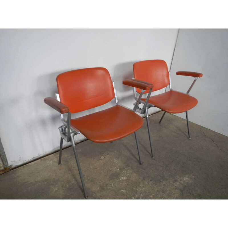 Cadeiras de escritório Vintage de Giancarlo Piretti para Anonima Castelli Itália