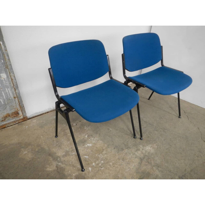 Paar Vintage-Stühle Piretti Blu 1990
