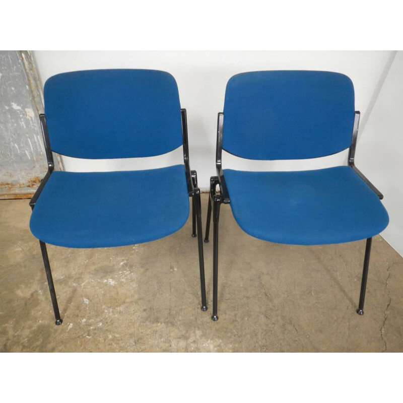 Pair of vintage chairs Piretti Blu 1990s