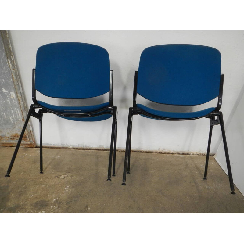 Paar Vintage-Stühle Piretti Blu 1990