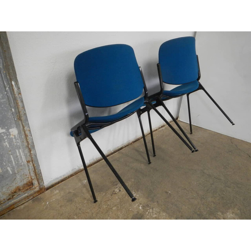 Coppia di sedie vintage Piretti Blu 1990