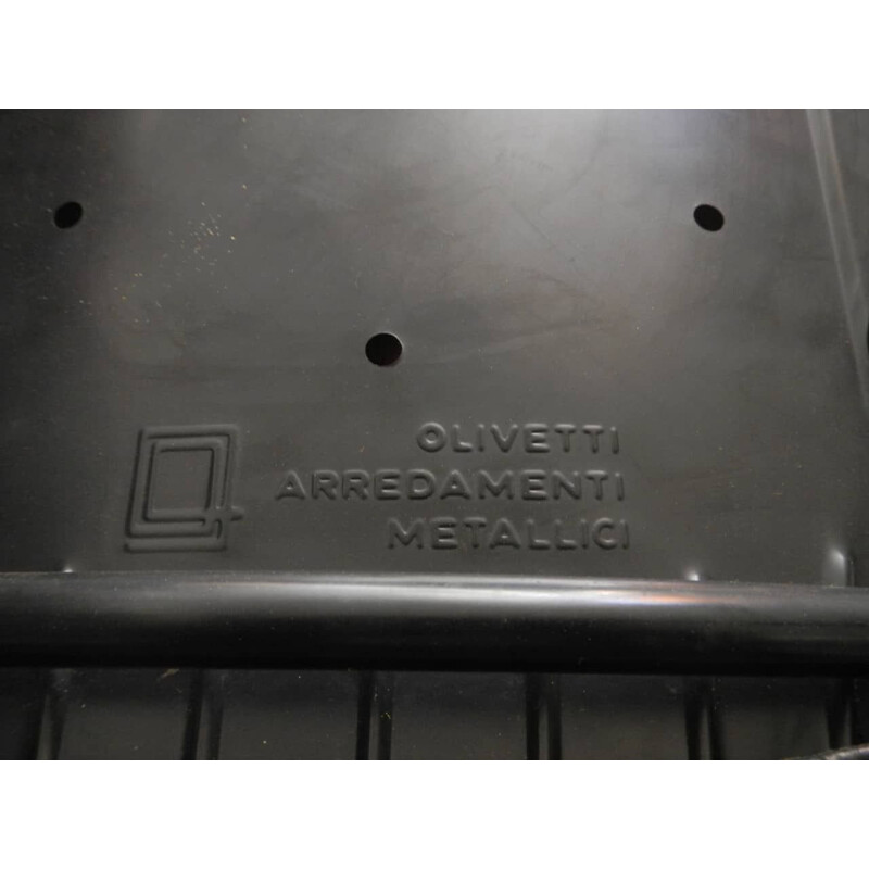 Silla de oficina vintage de cuero artificial de Olivetti