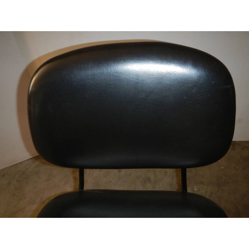 Chaise de bureau vintage en simili cuir par Olivetti