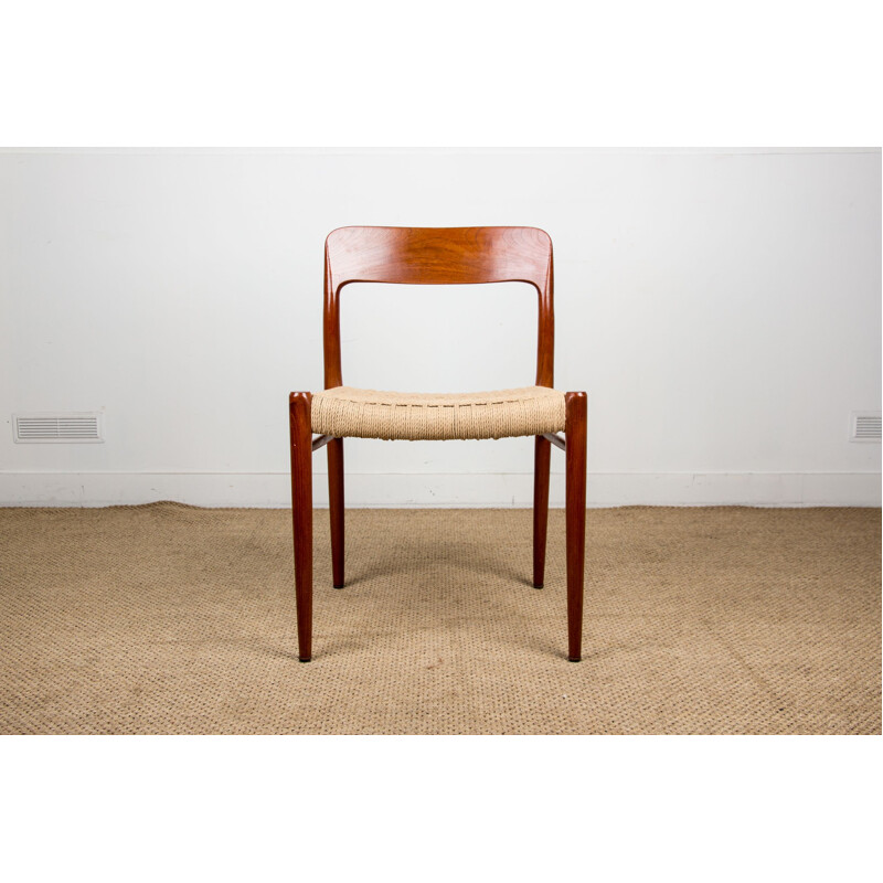 Set of 6 vintage teak and paper cord chairs 1954s