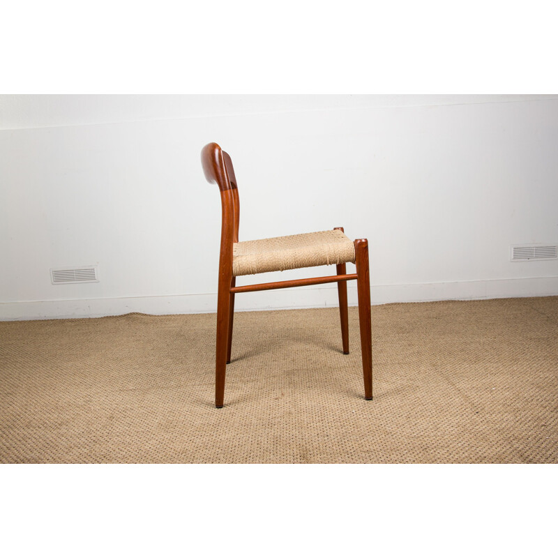 Set of 6 vintage teak and paper cord chairs 1954s