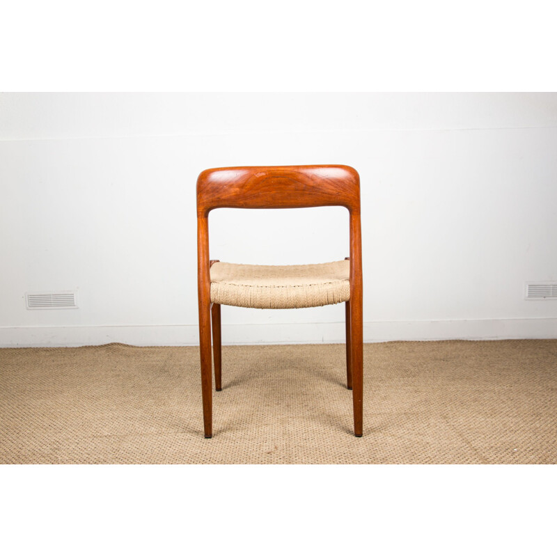 Set of 6 vintage teak and paper cord chairs 1954s