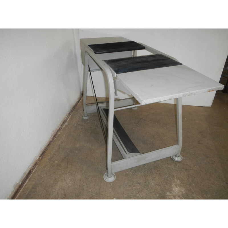 Vintage iron and rubber typing table