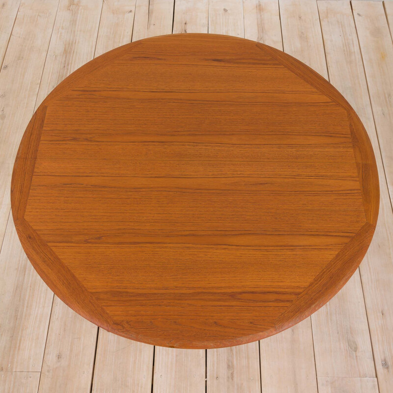 Vintage extension table round  teak  1960s
