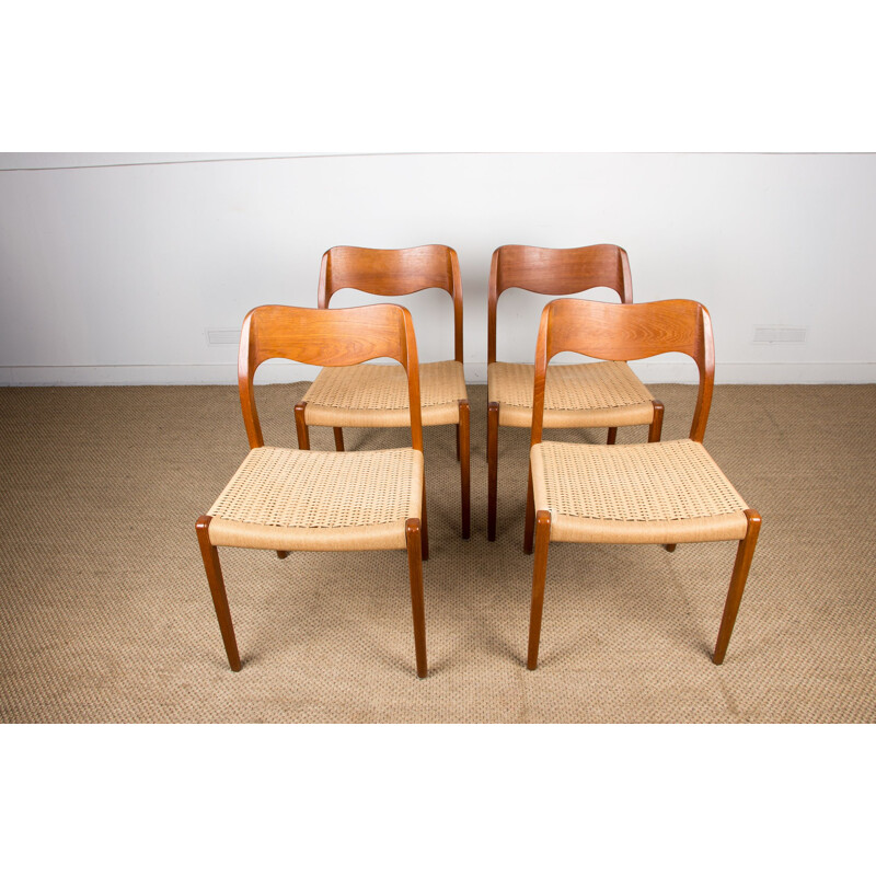 Set of 4 teak chairs Denmark 1971s