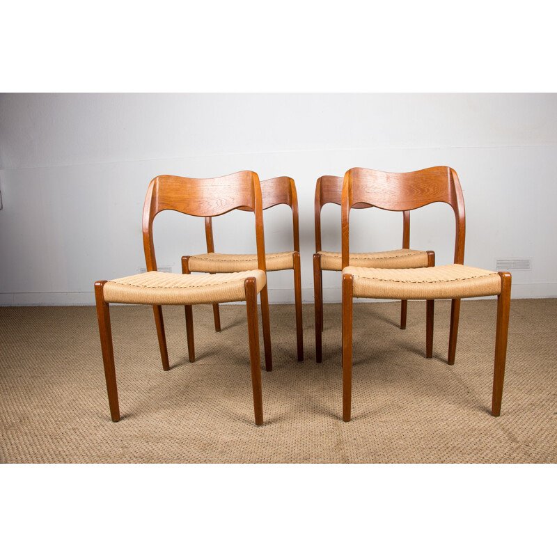Set of 4 teak chairs Denmark 1971s