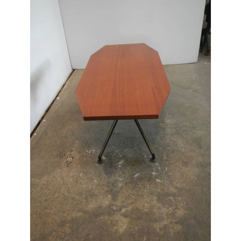 Vintage coffee table teak and iron