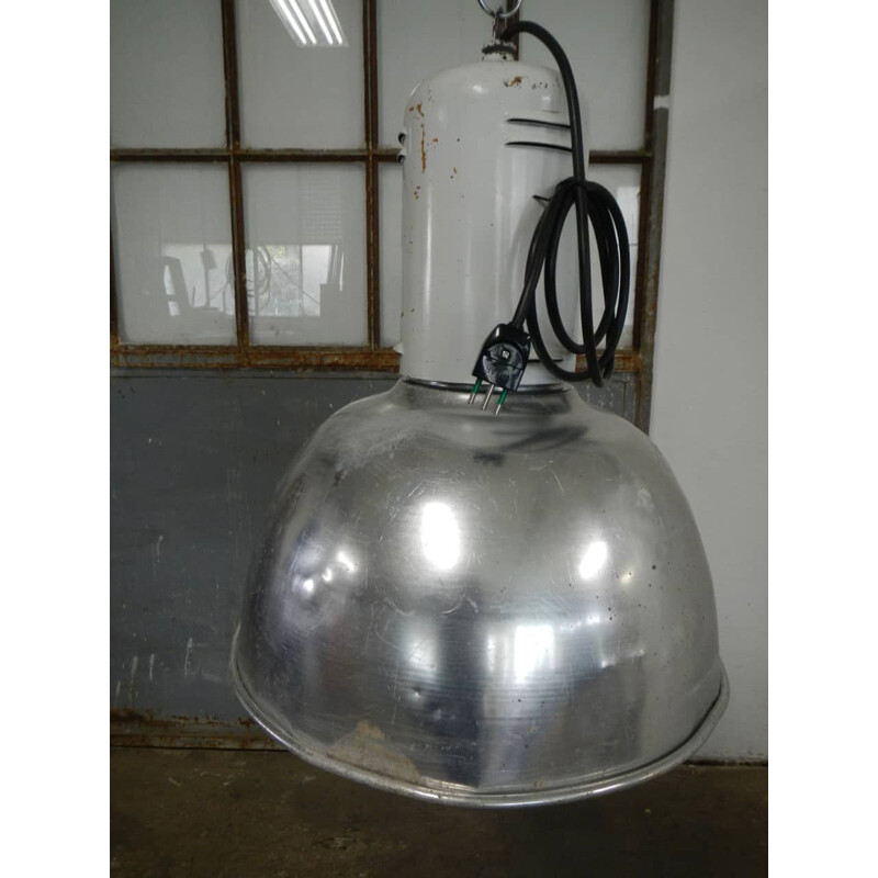 Vintage industrial aluminum lamp, Italy