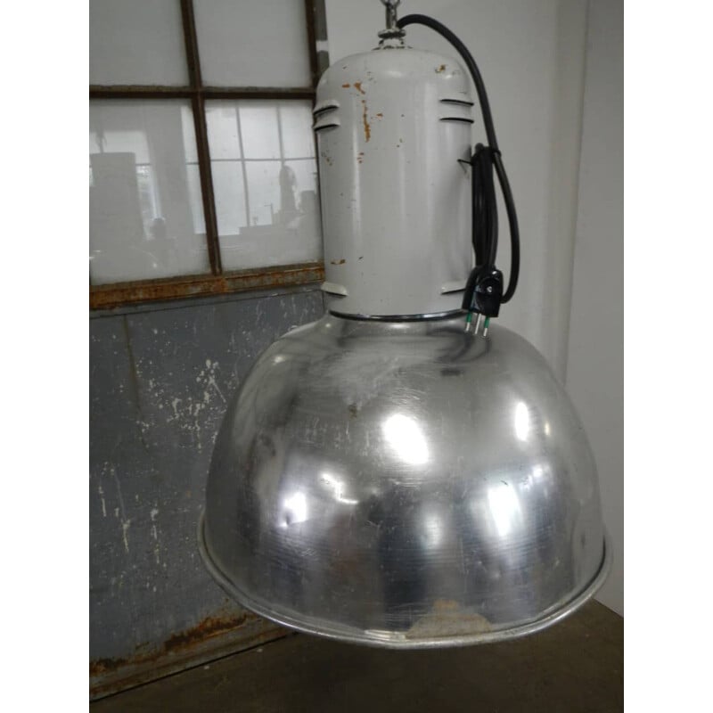 Lampe vintage industrielle en aluminium, Italie