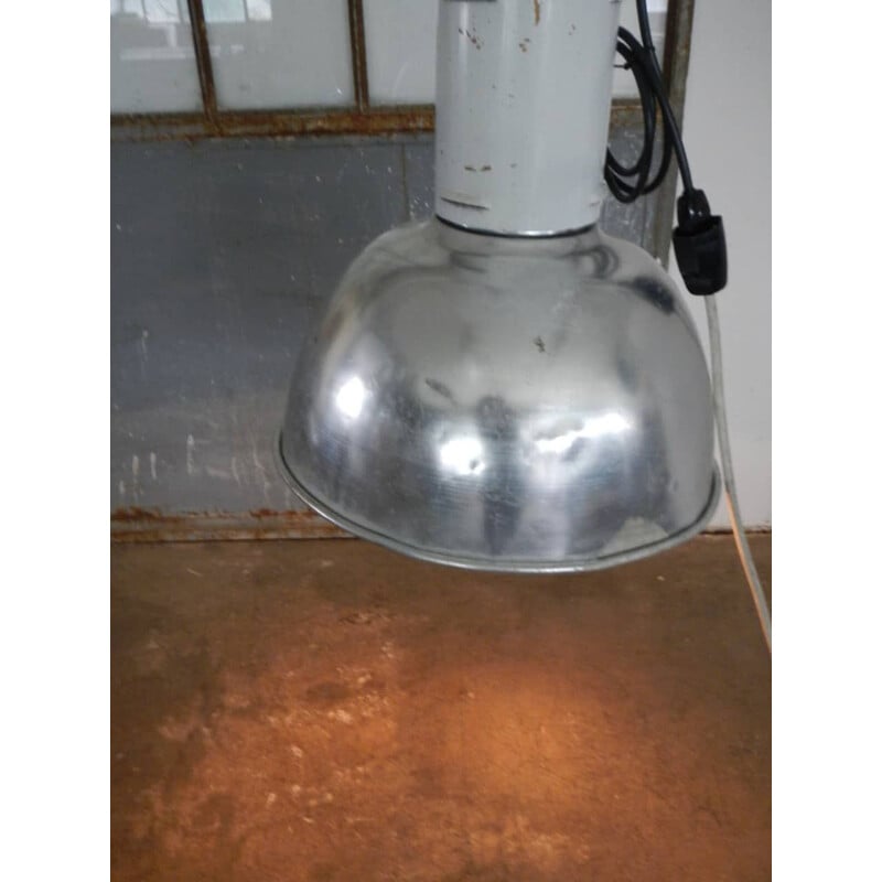 Vintage industrial aluminum lamp, Italy