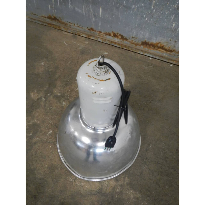 Vintage industrial aluminum lamp, Italy