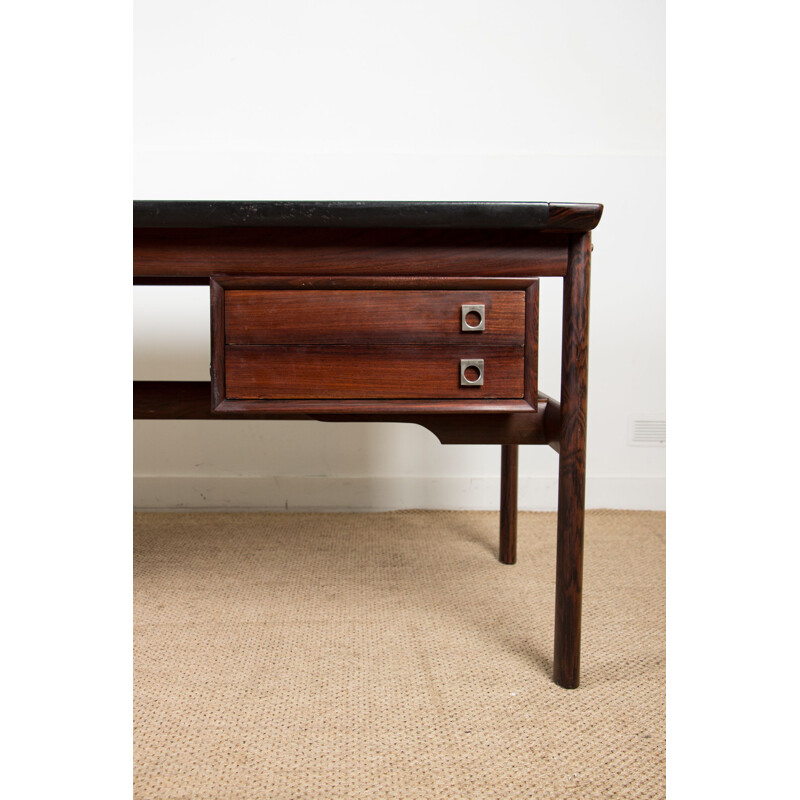 Vintage large rosewood desk Arne Vodder Denmark 1960