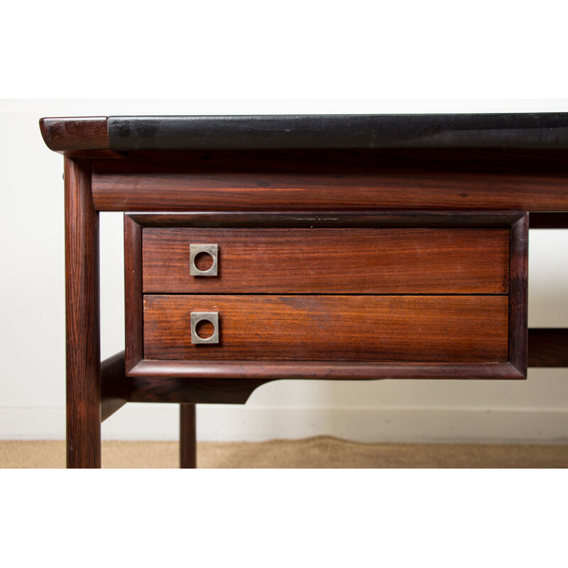 Vintage large rosewood desk Arne Vodder Denmark 1960