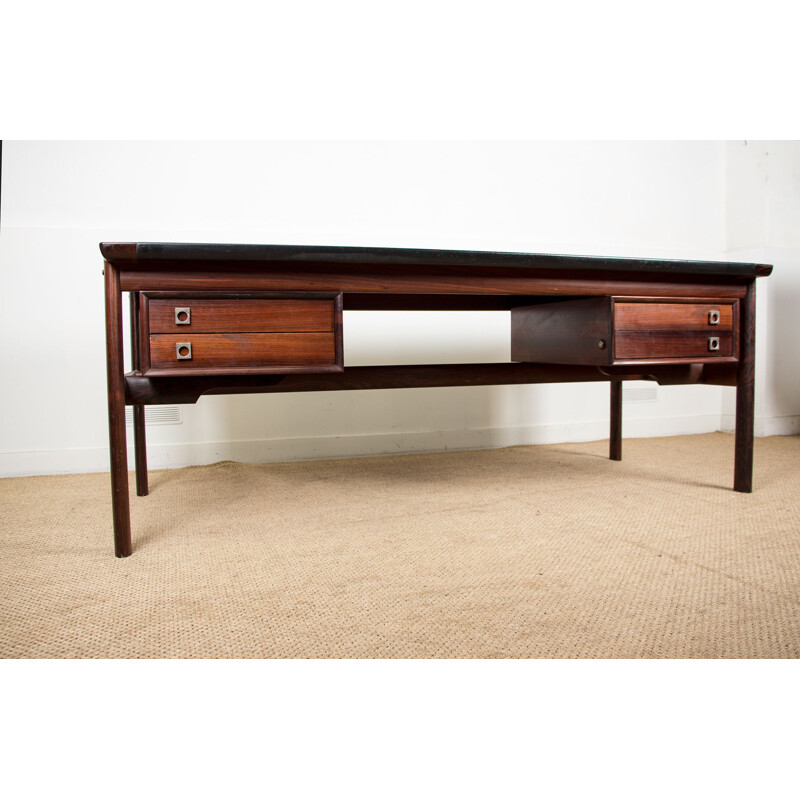 Vintage large rosewood desk Arne Vodder Denmark 1960